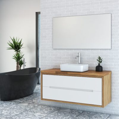 HODY - ארון אמבטיה תלוי כולל משטח בוצ'ר טבעי<br><span style="color: rgb(255, 0, 0);"><strong>אספקה מיידית<br /></strong></span>