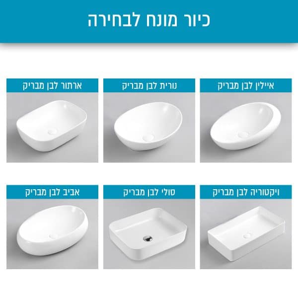 ⁦URBAN-G - ארון אמבטיה סנדוויץ תלוי בצביעת אפוקסי עם משטח גרניט פורצלן Daimond לבחירה<br><span style="color: rgb(255, 0, 0);"><strong>אספקה מיידית<br /></strong></span>⁩ – תמונה ⁦3⁩