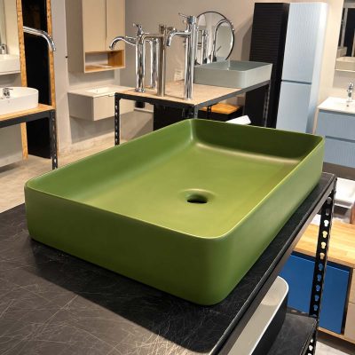 כיור מונח ויקטוריה ירוק מעושן<br><span style="color: rgb(255, 0, 0);"><strong>מתצוגה<br /></strong></span>
